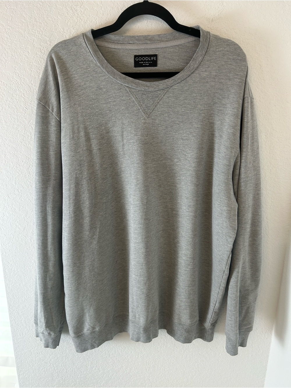 Goodlife Light Gray Crewneck Pullover sweatshirt plus oversized Cottonblend XXL
